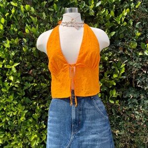 Small Orange Halter Top